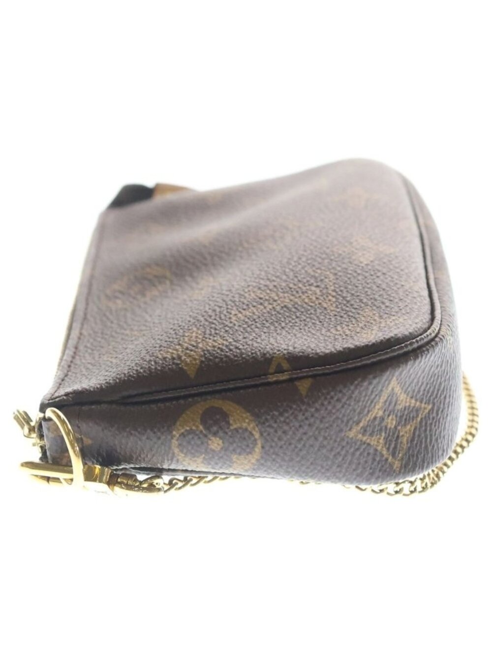 Louis Vuitton Monogram Mini Pochette Charm Pouch Case Brown Gold - Picture 3 of 6
